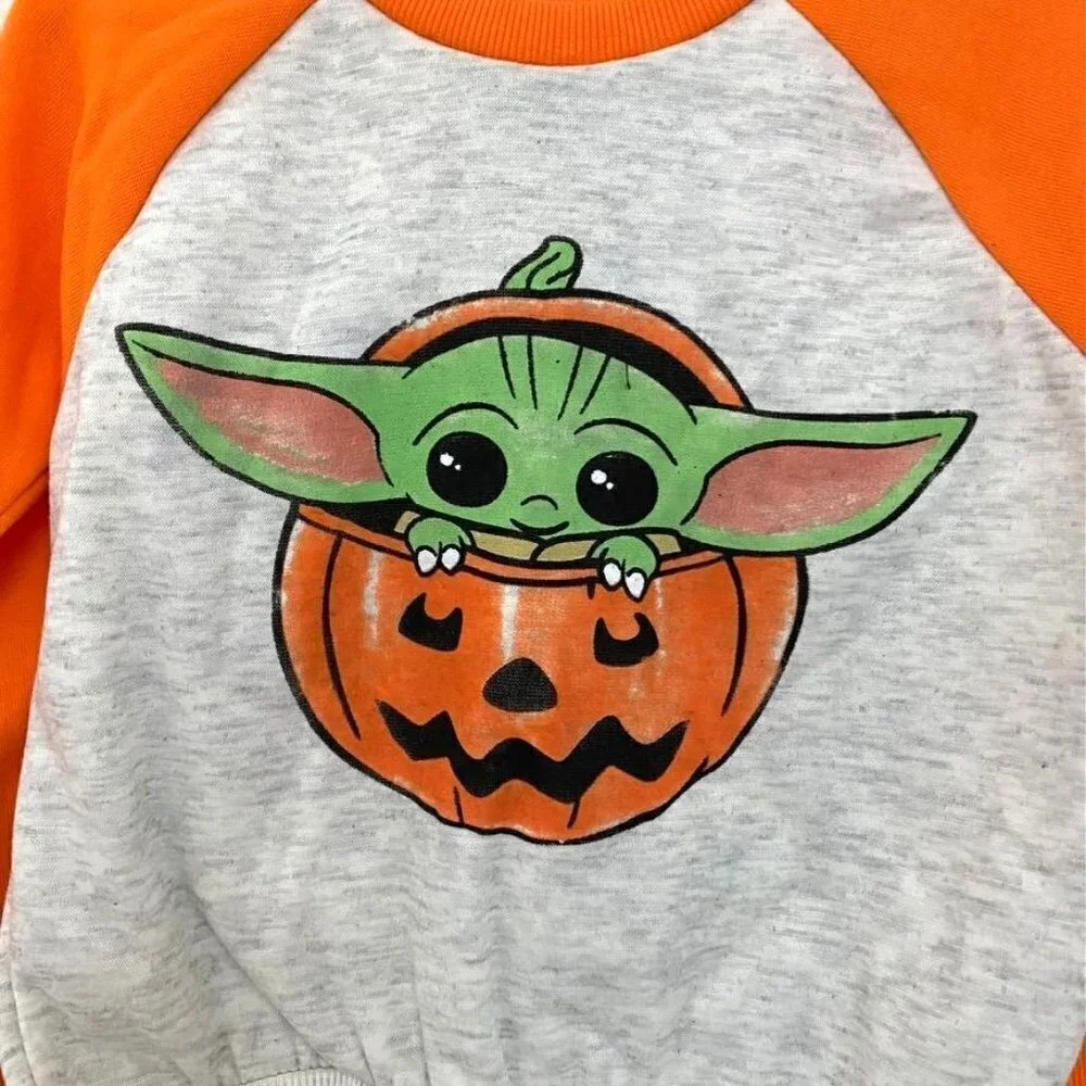 Toddler Boys' Lucasfilm Baby Yoda Top and Bottom Set - Orange 4T